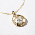1.0 CT Pear Bezel Solitaire Lab Grown Diamond Necklace