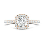 0.76 CT Cushion Halo CVD F/VS1 Diamond Engagement Ring 12