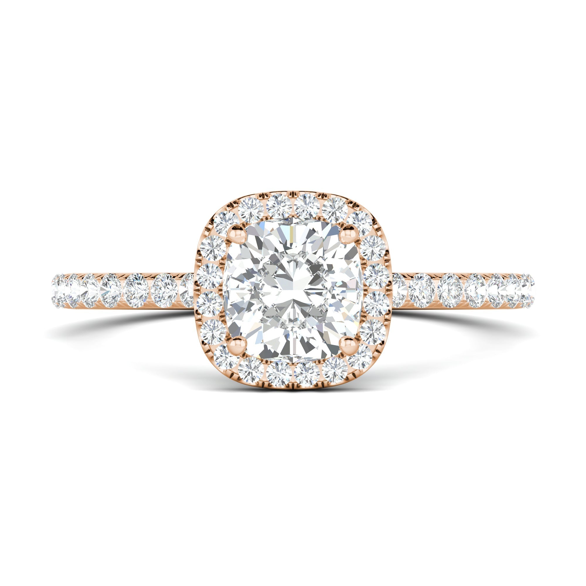 0.76 CT Cushion Halo CVD F/VS1 Diamond Engagement Ring 12