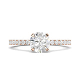 1.03 CT Round Cut Pave CVD F/VS1 Diamond Engagement Ring 13