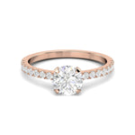1.03 CT Round Cut Pave CVD F/VS1 Diamond Engagement Ring 14