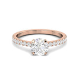 1.03 CT Round Cut Pave CVD F/VS1 Diamond Engagement Ring 14