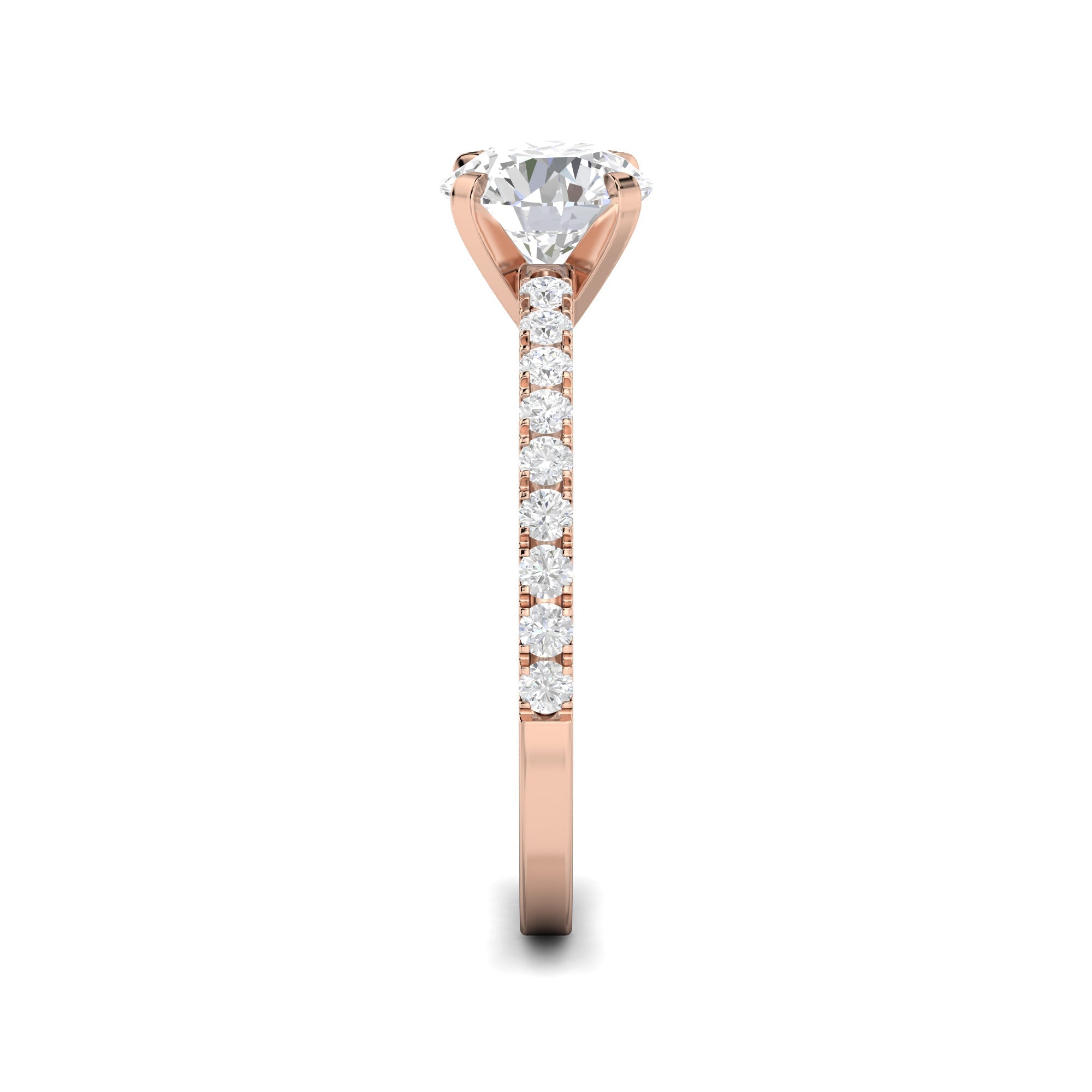 1.03 CT Round Cut Pave CVD F/VS1 Diamond Engagement Ring 15