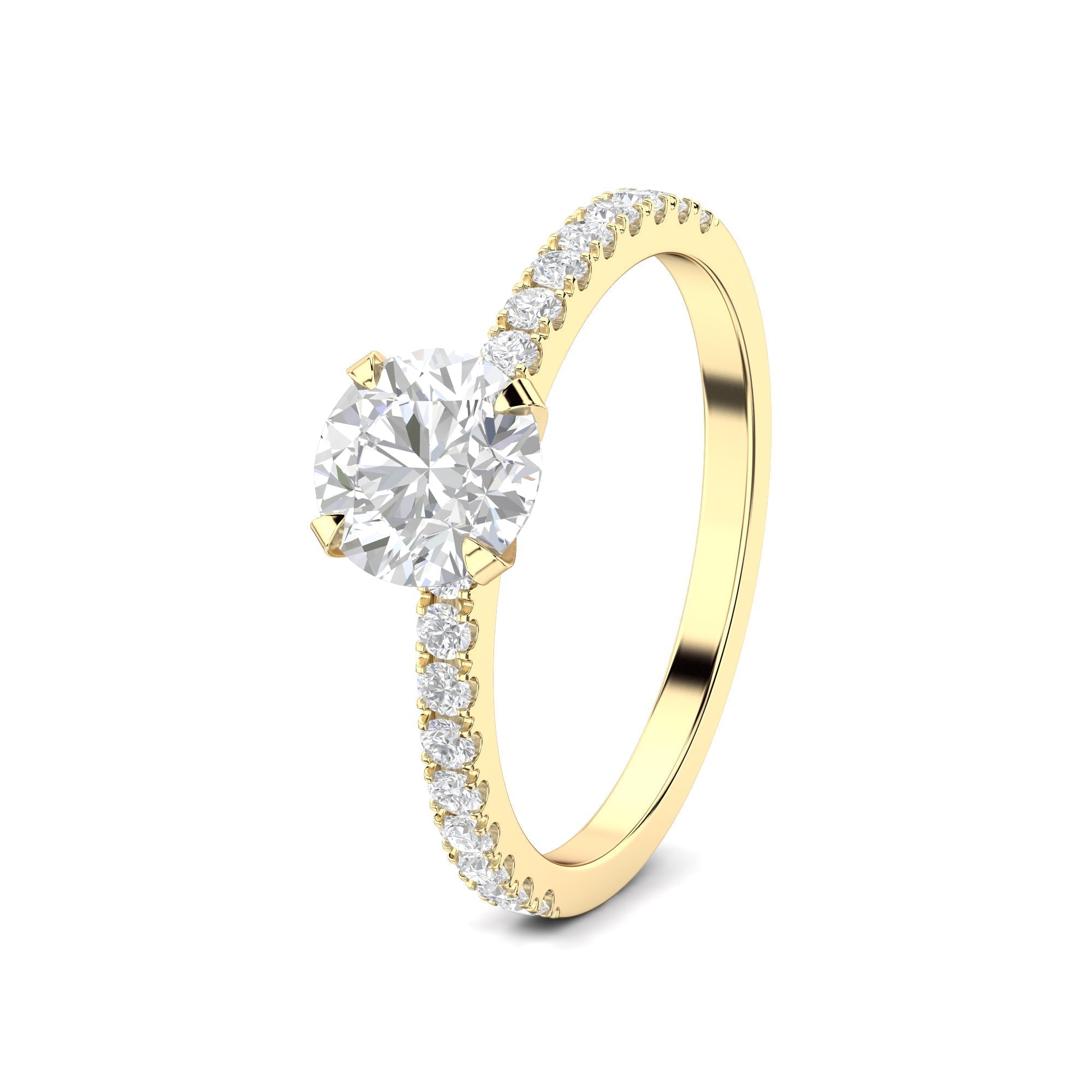 1.03 CT Round Cut Pave CVD F/VS1 Diamond Engagement Ring 10