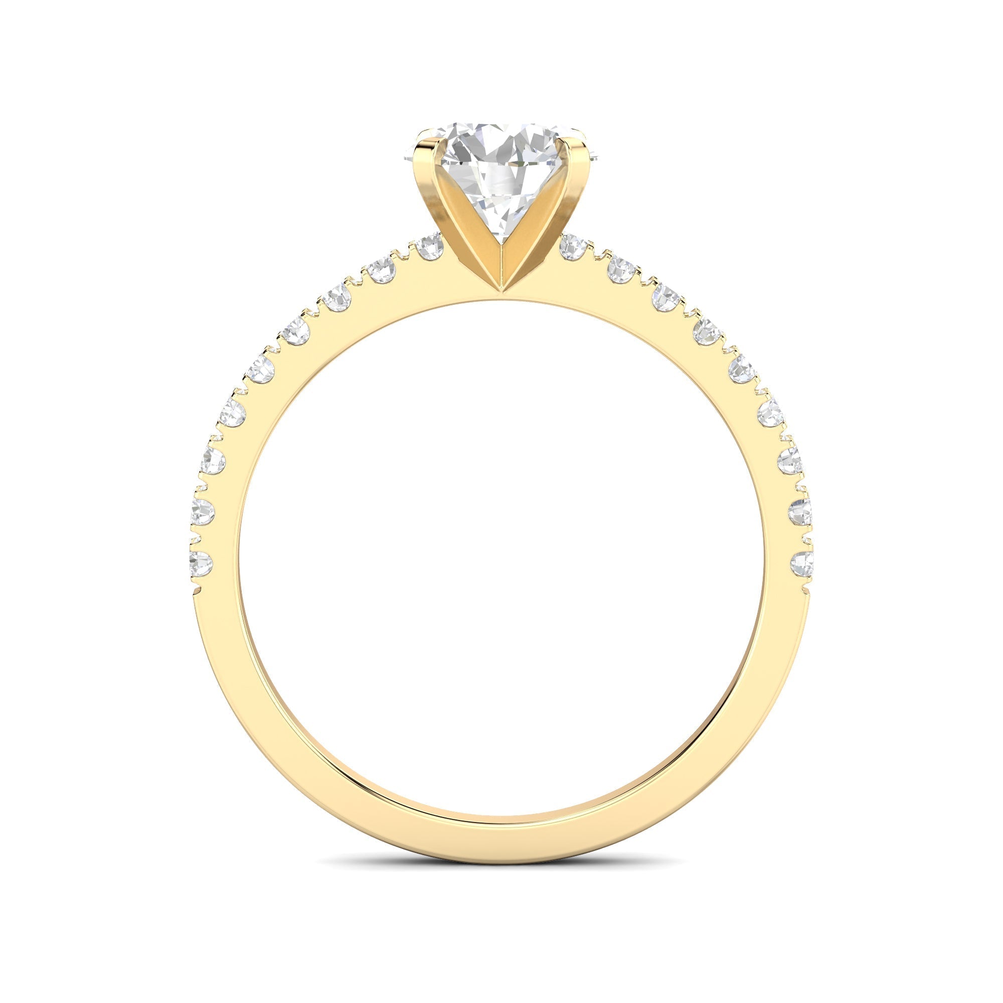 1.03 CT Round Cut Pave CVD F/VS1 Diamond Engagement Ring 11