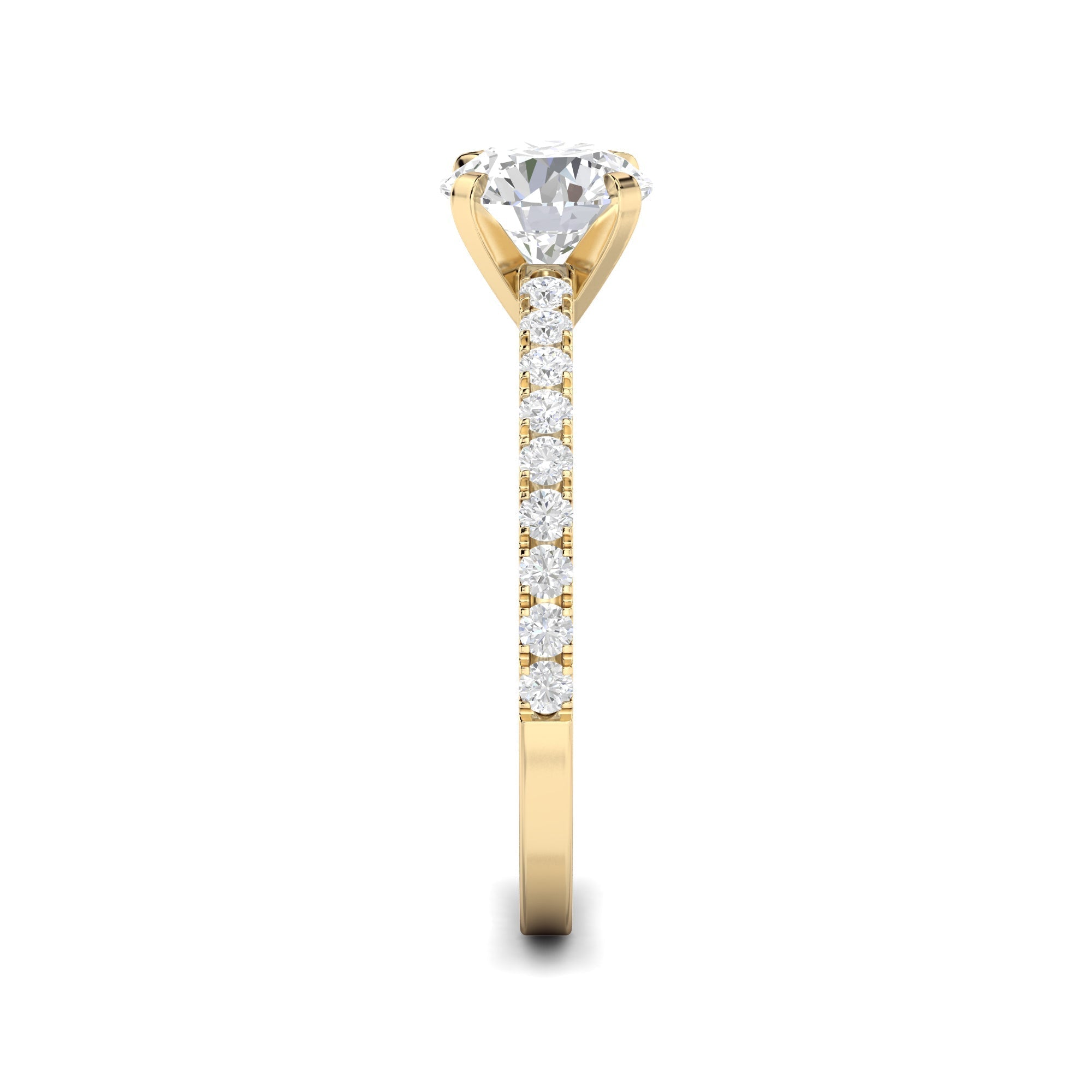 1.03 CT Round Cut Pave CVD F/VS1 Diamond Engagement Ring 9