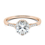 0.7 CT Round Cut Pave CVD F/VS1 Diamond Engagement Ring 13