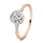 0.7 CT Round Cut Pave CVD F/VS1 Diamond Engagement Ring 16