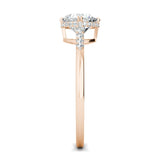 0.7 CT Round Cut Pave CVD F/VS1 Diamond Engagement Ring 15
