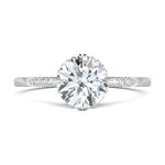 0.7 CT Round Cut Pave CVD F/VS1 Diamond Engagement Ring 1