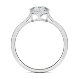 0.7 CT Round Cut Pave CVD F/VS1 Diamond Engagement Ring 5