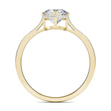 0.7 CT Round Cut Pave CVD F/VS1 Diamond Engagement Ring 11