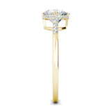 0.7 CT Round Cut Pave CVD F/VS1 Diamond Engagement Ring 9