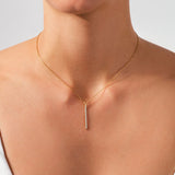 0.19 TCW Round Cut Lab Grown Vertical Necklace