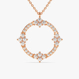 0.32 TCW Round Cut Lab Grown Circle Shaped Necklace