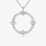0.32 TCW Round Cut Lab Grown Circle Shaped Necklace