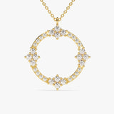 0.32 TCW Round Cut Lab Grown Circle Shaped Necklace