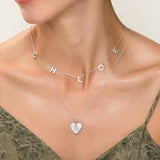 0.04 TCW Round Lab Grown Diamond Initial Necklace