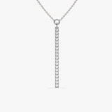 0.19 TCW Round Cut Lab Grown Vertical Necklace