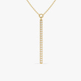 0.19 TCW Round Cut Lab Grown Vertical Necklace