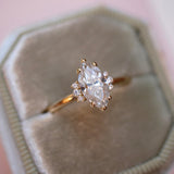 3 CT Elongated Cushion Five Stone Lab Grown Diamond Engagement Ring