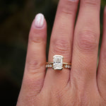 3 CT Elongated Cushion Five Stone Lab Grown Diamond Engagement Ring