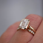 3 CT Elongated Cushion Five Stone Lab Grown Diamond Engagement Ring