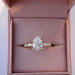 3 CT Elongated Cushion Five Stone Lab Grown Diamond Engagement Ring