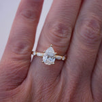 3 CT Elongated Cushion Five Stone Lab Grown Diamond Engagement Ring