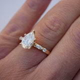 3 CT Elongated Cushion Five Stone Lab Grown Diamond Engagement Ring