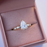 3 CT Elongated Cushion Five Stone Lab Grown Diamond Engagement Ring