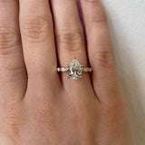 3 CT Elongated Cushion Five Stone Lab Grown Diamond Engagement Ring