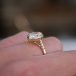 3 CT Elongated Cushion Five Stone Lab Grown Diamond Engagement Ring