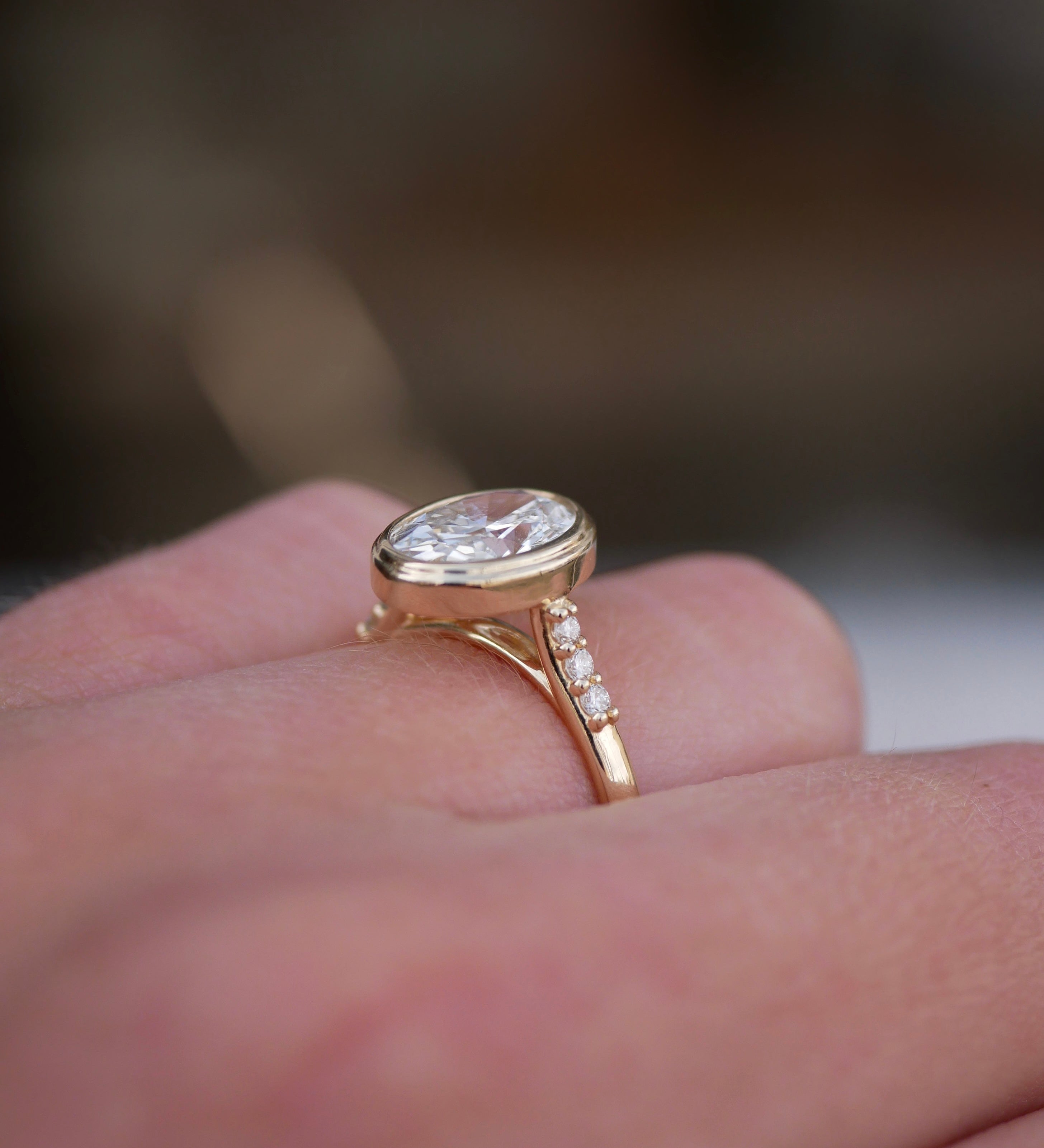 3 CT Elongated Cushion Five Stone Lab Grown Diamond Engagement Ring