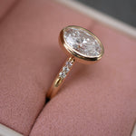 3 CT Elongated Cushion Five Stone Lab Grown Diamond Engagement Ring