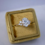 3 CT Elongated Cushion Five Stone Lab Grown Diamond Engagement Ring