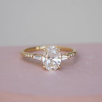 3 CT Elongated Cushion Five Stone Lab Grown Diamond Engagement Ring