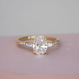 3 CT Elongated Cushion Five Stone Lab Grown Diamond Engagement Ring