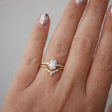 3 CT Elongated Cushion Five Stone Lab Grown Diamond Engagement Ring