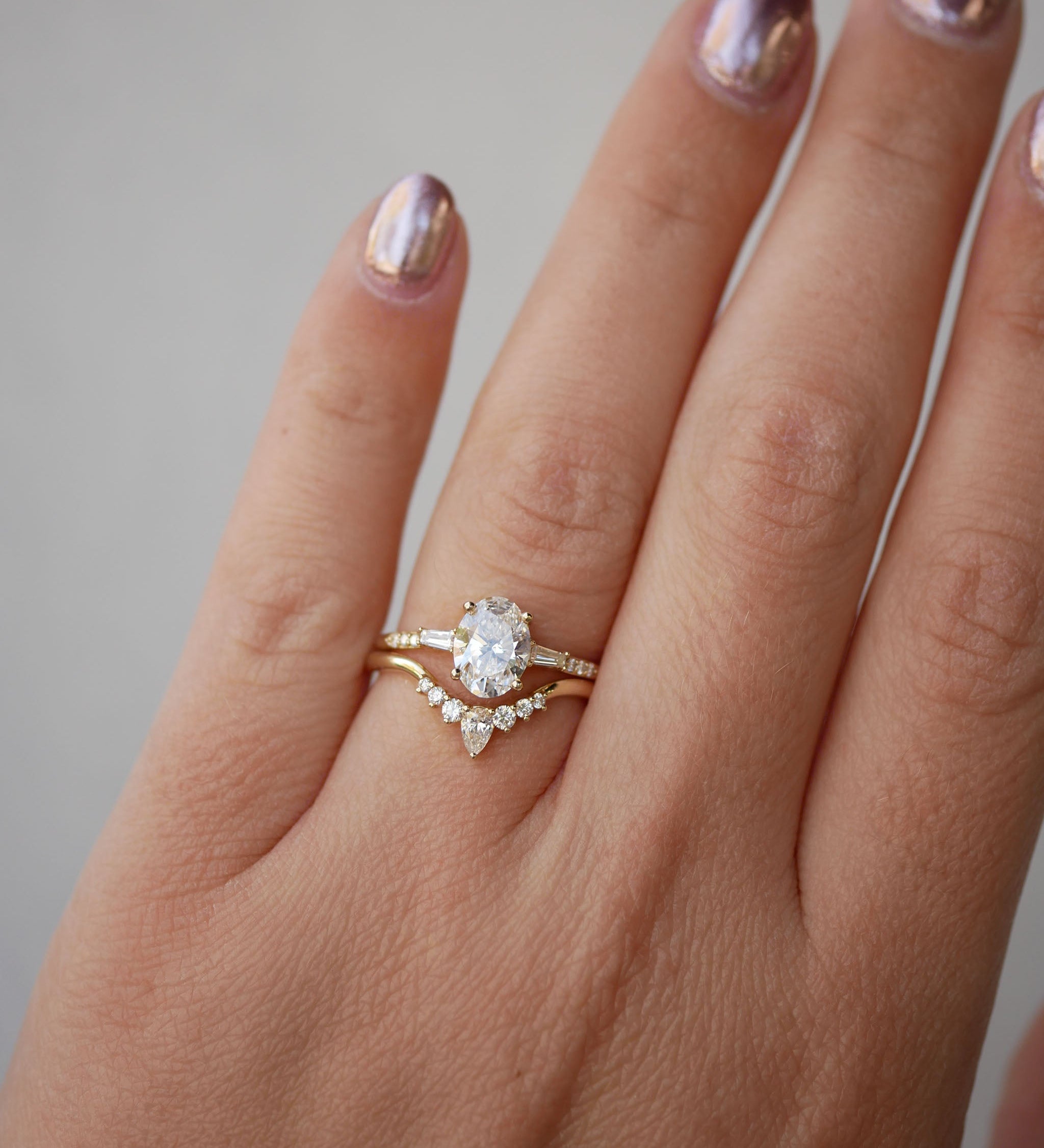 3 CT Elongated Cushion Five Stone Lab Grown Diamond Engagement Ring