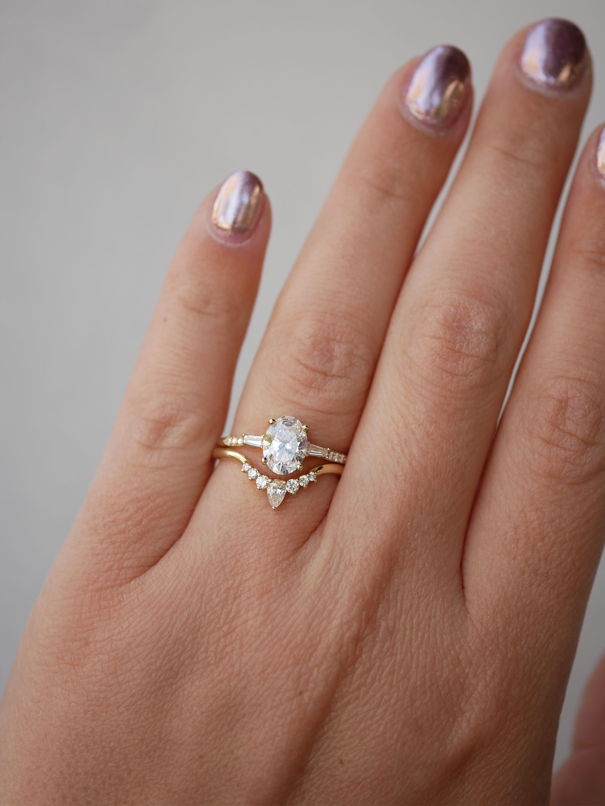 3 CT Elongated Cushion Five Stone Lab Grown Diamond Engagement Ring