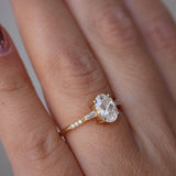 3 CT Elongated Cushion Five Stone Lab Grown Diamond Engagement Ring