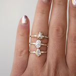 3 CT Elongated Cushion Five Stone Lab Grown Diamond Engagement Ring