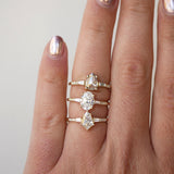 3 CT Elongated Cushion Five Stone Lab Grown Diamond Engagement Ring
