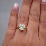 3 CT Elongated Cushion Five Stone Lab Grown Diamond Engagement Ring