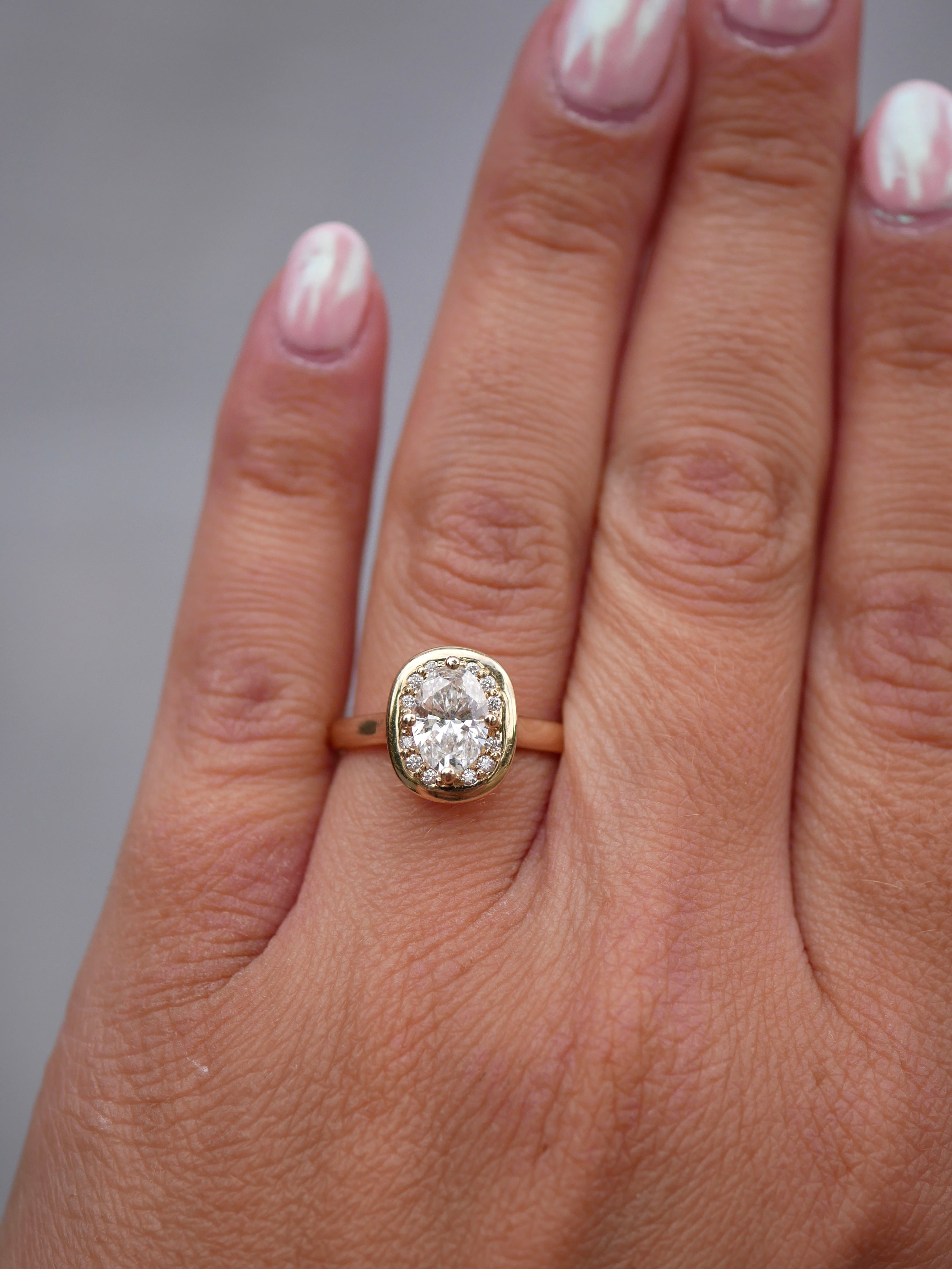 3 CT Elongated Cushion Five Stone Lab Grown Diamond Engagement Ring