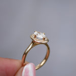 3 CT Elongated Cushion Five Stone Lab Grown Diamond Engagement Ring