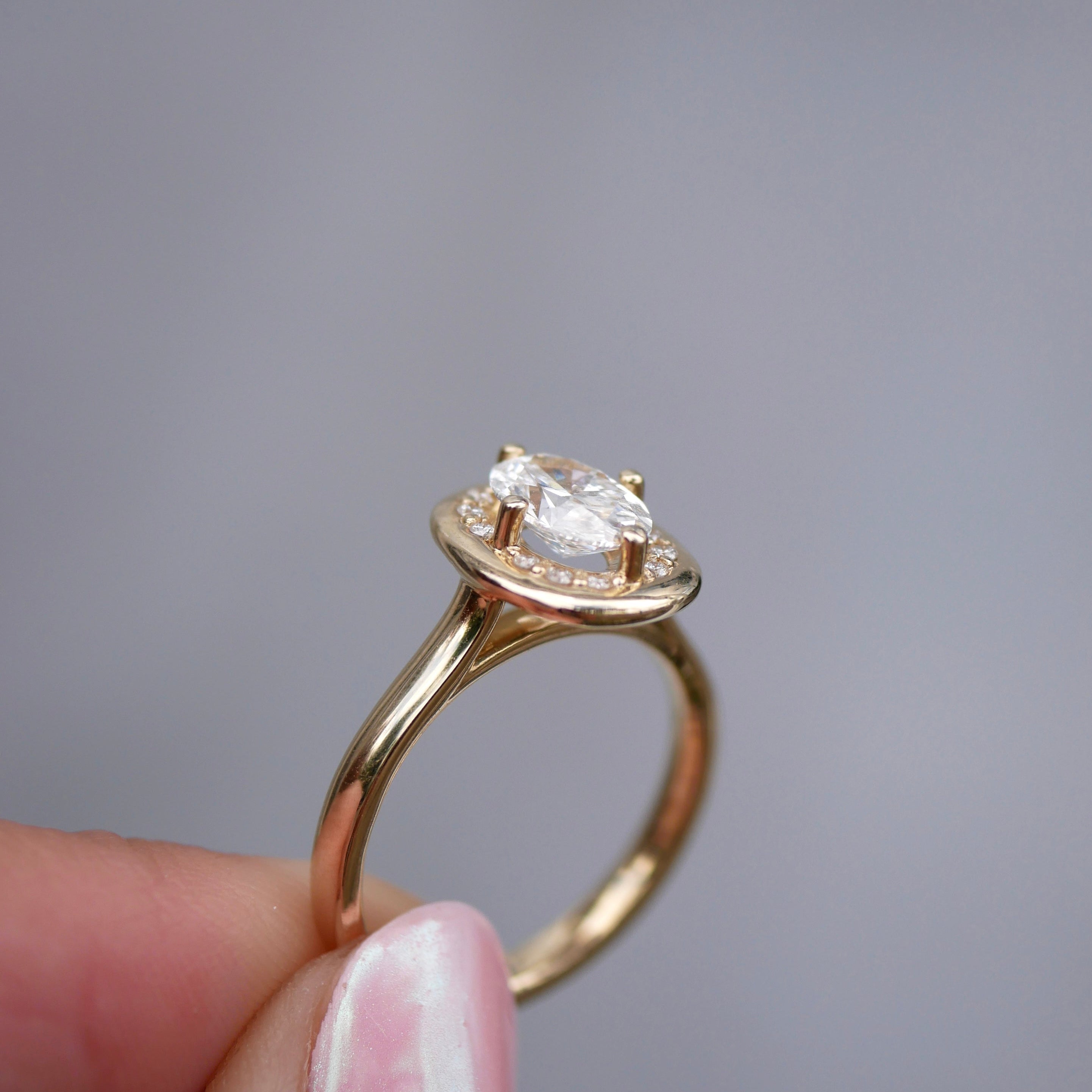 3 CT Elongated Cushion Five Stone Lab Grown Diamond Engagement Ring