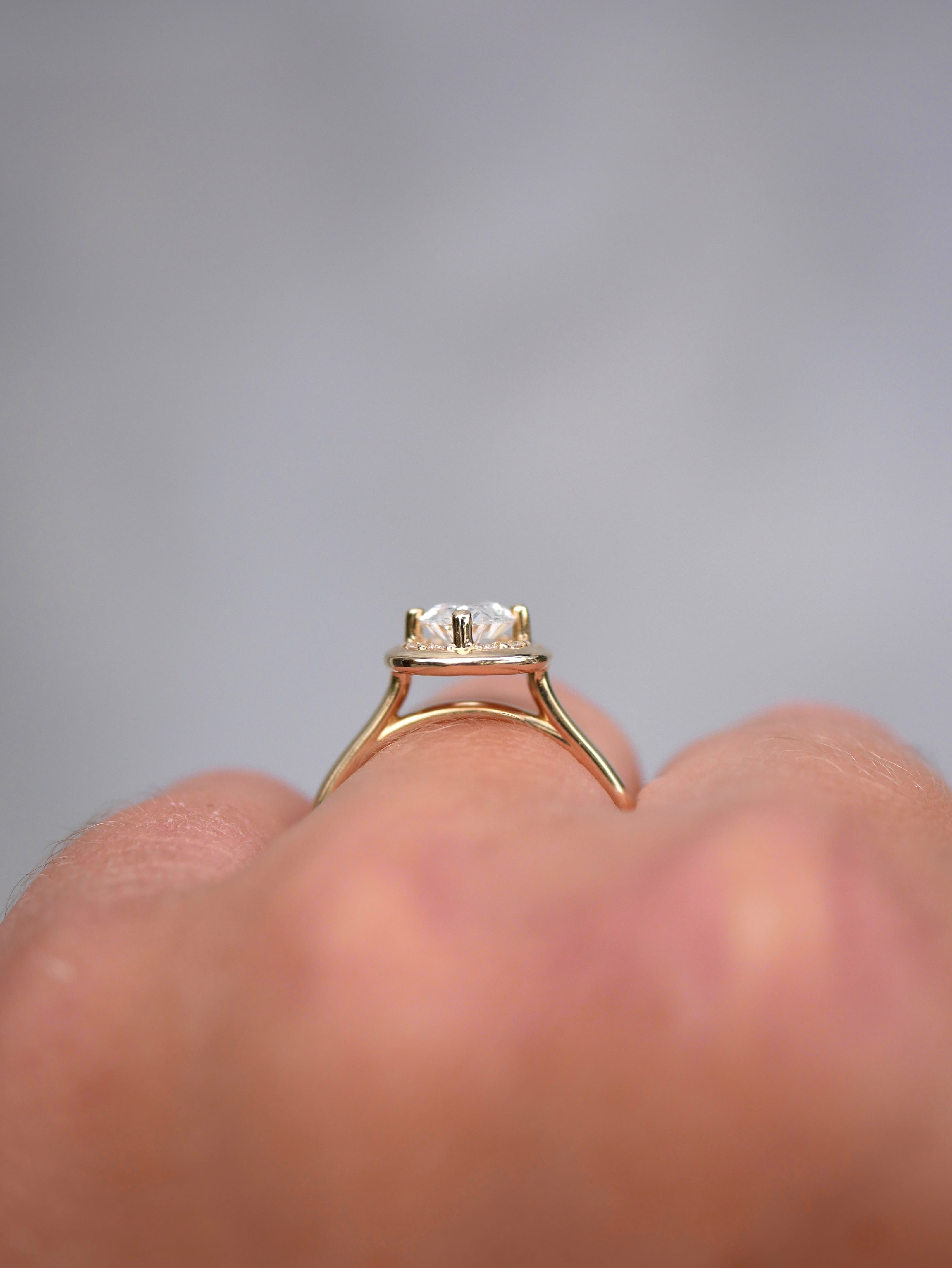 3 CT Elongated Cushion Five Stone Lab Grown Diamond Engagement Ring