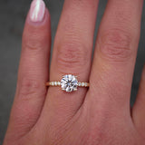 3 CT Elongated Cushion Five Stone Lab Grown Diamond Engagement Ring